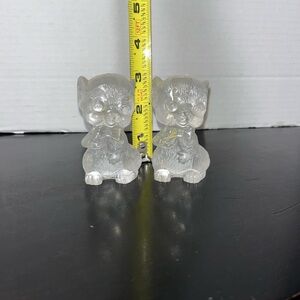 Vintage Mouse Salt and Pepper Clear Shakers